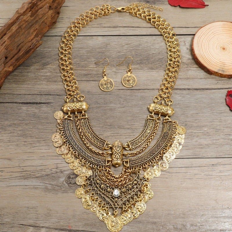 Lyhcside Fashion Bib Bohemian Statement Necklace Punk Ethnic Jewelry for Women - Image 5